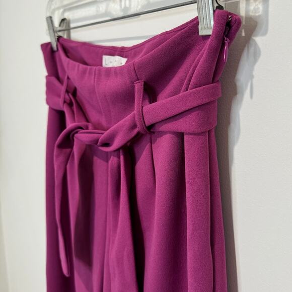 Leith (Nordstrom) Magenta Pink/Purple Wide Leg Pants with Tie, Women's SMALL - Picture 3 of 6